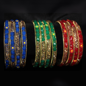 Flower Detailed Bangles (Sets of 4)