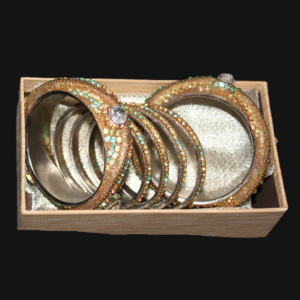 Thick Gold & White Bangles