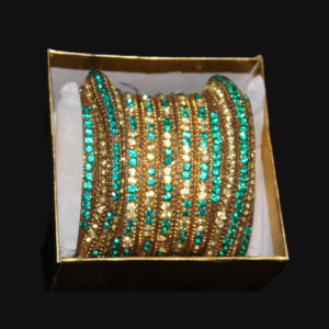 Mint & Gold Stoned Bangles