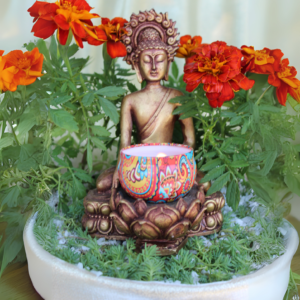 Seated Lakshmi on Lotus Statue