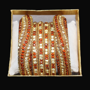 Bronze & White Stoned Bangles
