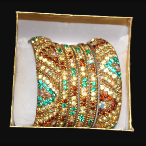 Brown, Cream & Green Bangles