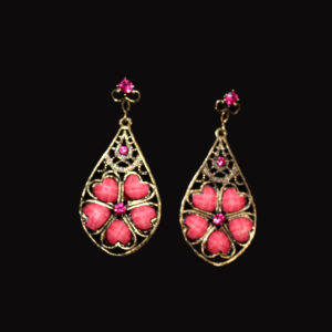 Dusty Gold & Pink Earrings