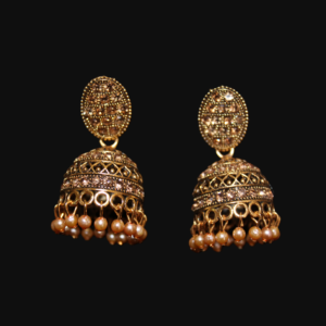 Dusty Gold & Peach Pearl Eastern Earrings