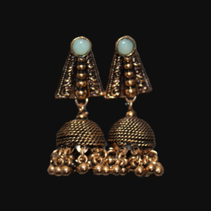 Dusty Gold & Mint Eastern Earrings