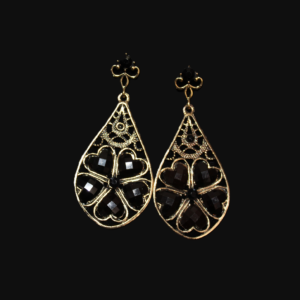 Dusty Silver & Black Earrings