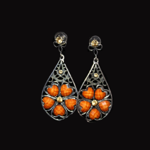 Dusty Silver & Brown Earrings