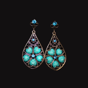 Dusty Silver & Turquoise Earrings