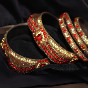 Red & Gold Square Bangles