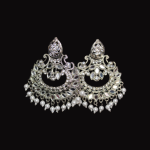 Silver & White Earrings