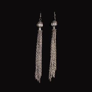 Long Silver Chain Earrings