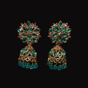 Turquoise and Gold Eastern Earrings